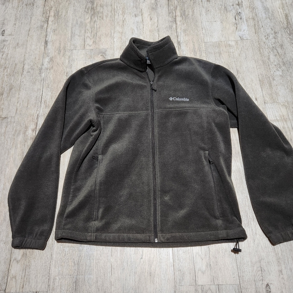 Columbia Mens Granite Mountain Fleece Jacket Size L Charcoal Gray